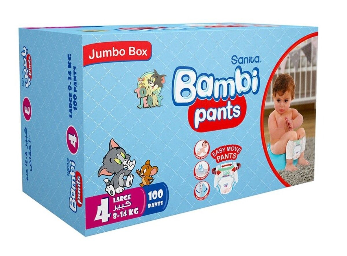 Bambi Pants LG Jumbo Box 100 1P Gre