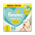 Pampers No-1 New Born Jumbo Pack 2x86