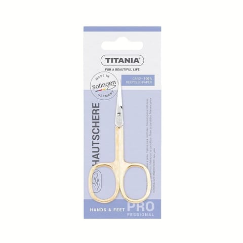 Titania Cuticle Scissors# 1050/3GH Gold