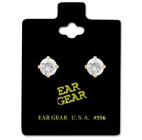 Ear Gear Gold 556 Cubic Zirconia 6mm