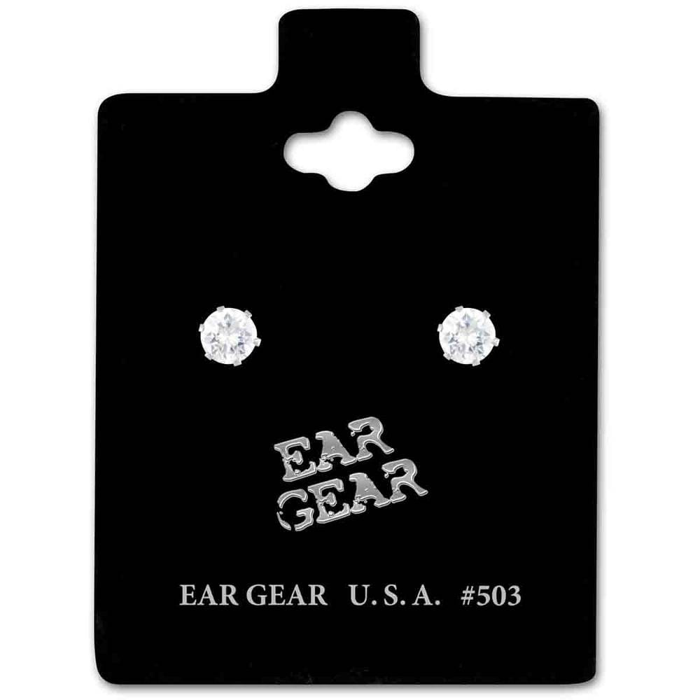 Ear Gear Silver 503 Cubic Zirconia 3mm