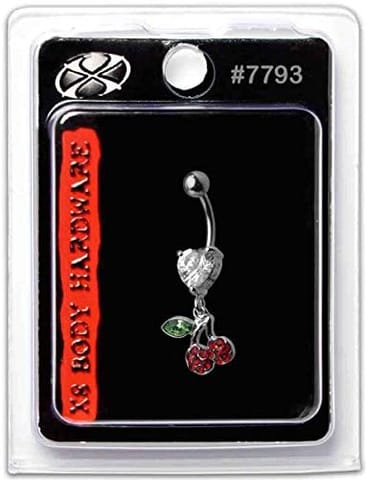 X8 Body Hardware 7793 Navel Red Berry