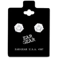 Ear Gear Silver 507 Cubic Zirconia 7mm