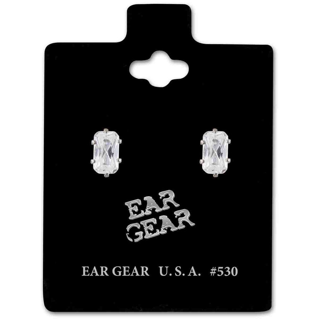 Ear Gear Silver 530 Cubic Zirconia 5*3mm