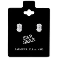 Ear Gear Silver 530 Cubic Zirconia 5*3mm