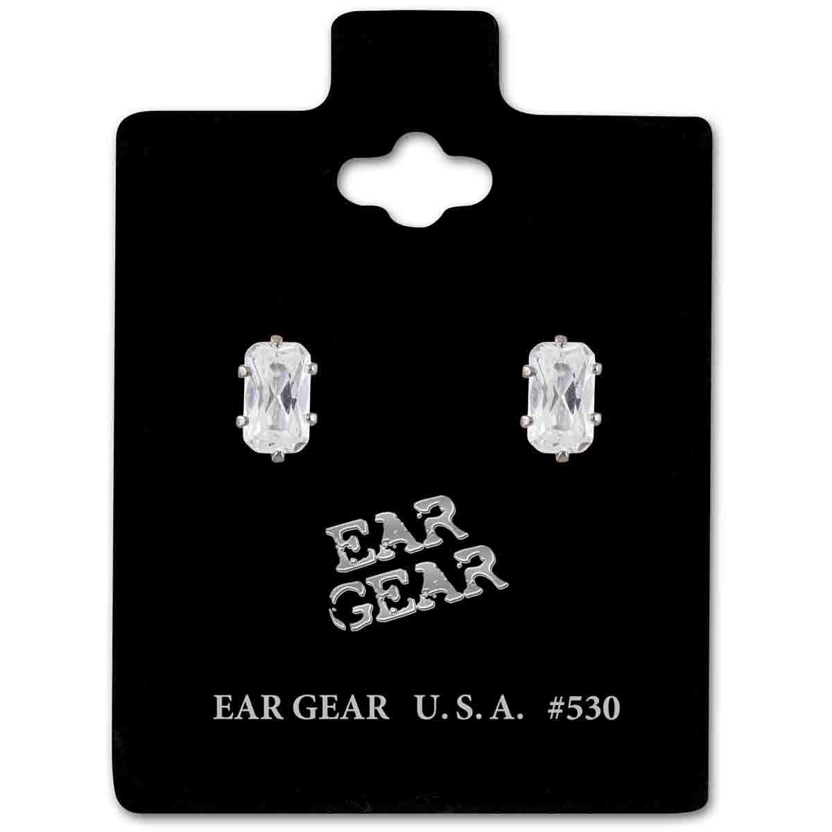 Ear Gear Silver 530 Cubic Zirconia 5*3mm