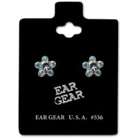 Ear Gear Silver 536 Daisy Aqua