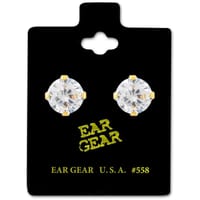 Ear Gear Gold 558 Cubic Zirconia 8mm