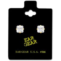Ear Gear Gold 566 Cubic Zirconia 6*6mm