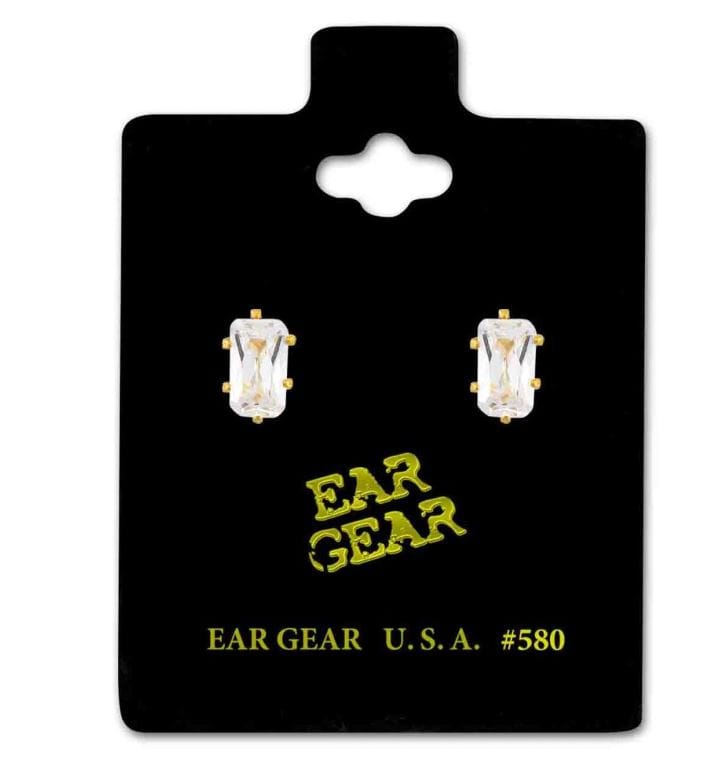 Ear Gear Gold 580 Cubic Zirconia 5*3mm