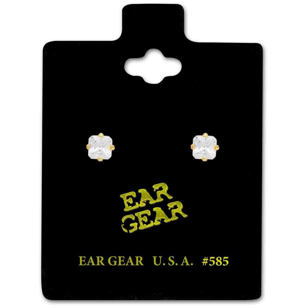 Ear Gear Gold 585 Cubic Zirconia 3*3mm