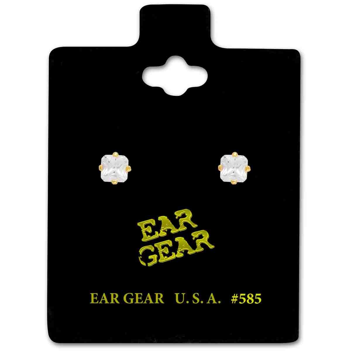 Ear Gear Gold 585 Cubic Zirconia 3*3mm