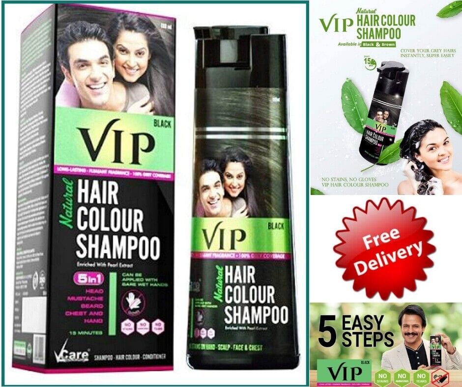 Vip Hair Colour Shampoo-180Ml Black