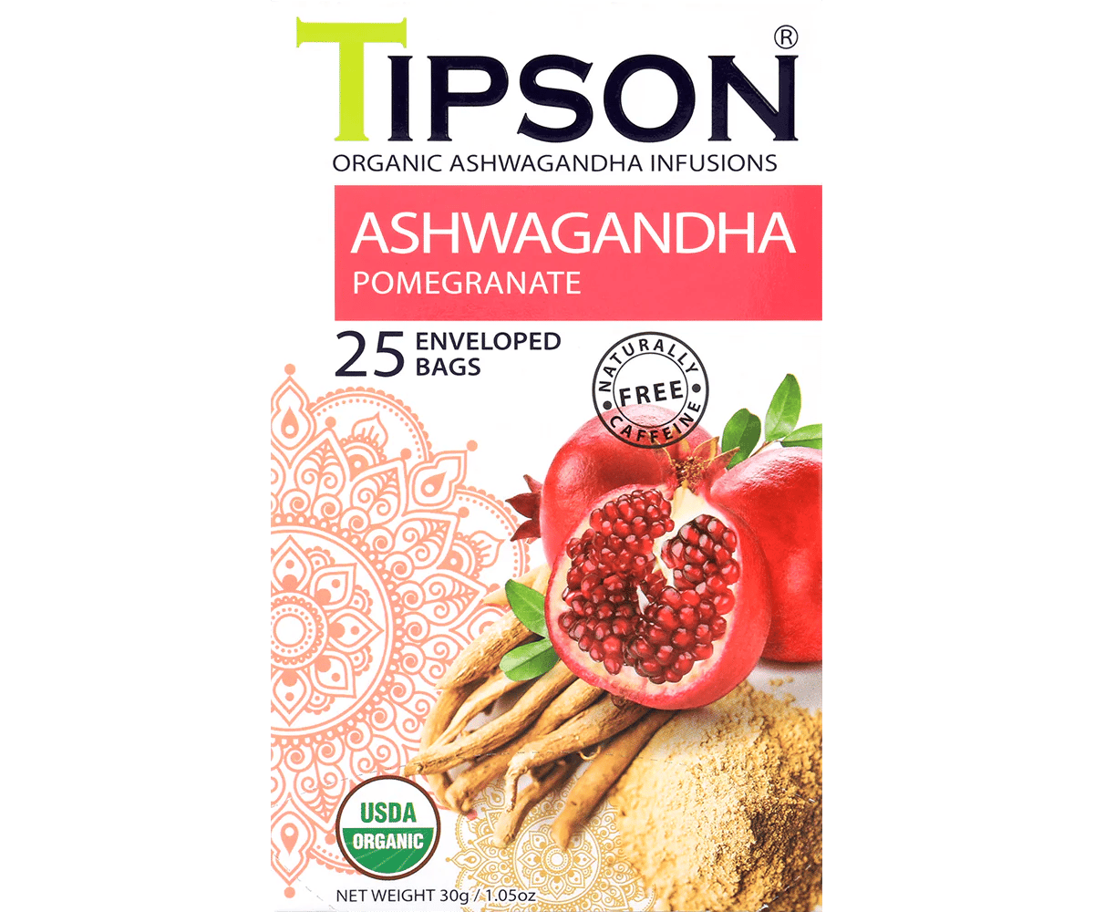 Tipson Organic Ashwagandha & Pomegranate Tea (25 Tea Bags)