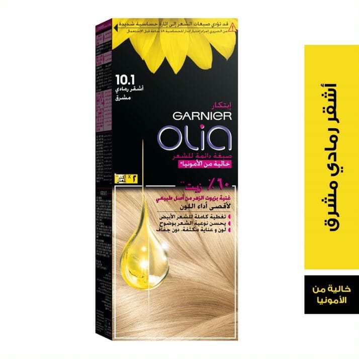 Olia, 10.1 Ashy very light, No Ammonia Permanent Haircolor, with 60% Oils