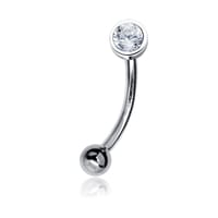 Eyebrow Piercing EB03 Barbell & CZSize 1.2x8x3mm