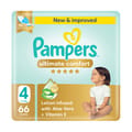 Pampers Ultimate Comfort Taped Diapers, Size 4 (9-14Kg) 66 Pc