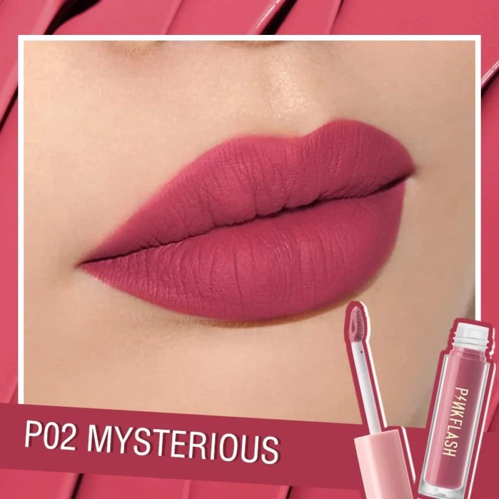 Pink Flash Matte Liquid Lipstick P02 Mysterious