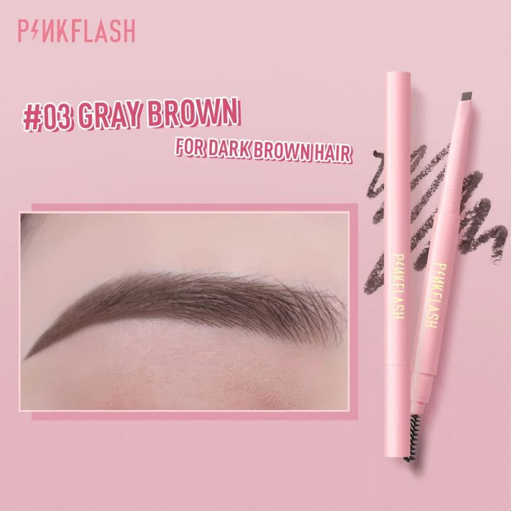 Pink Flash Waterproof Eyebrow Pencil 03 Gray Brown
