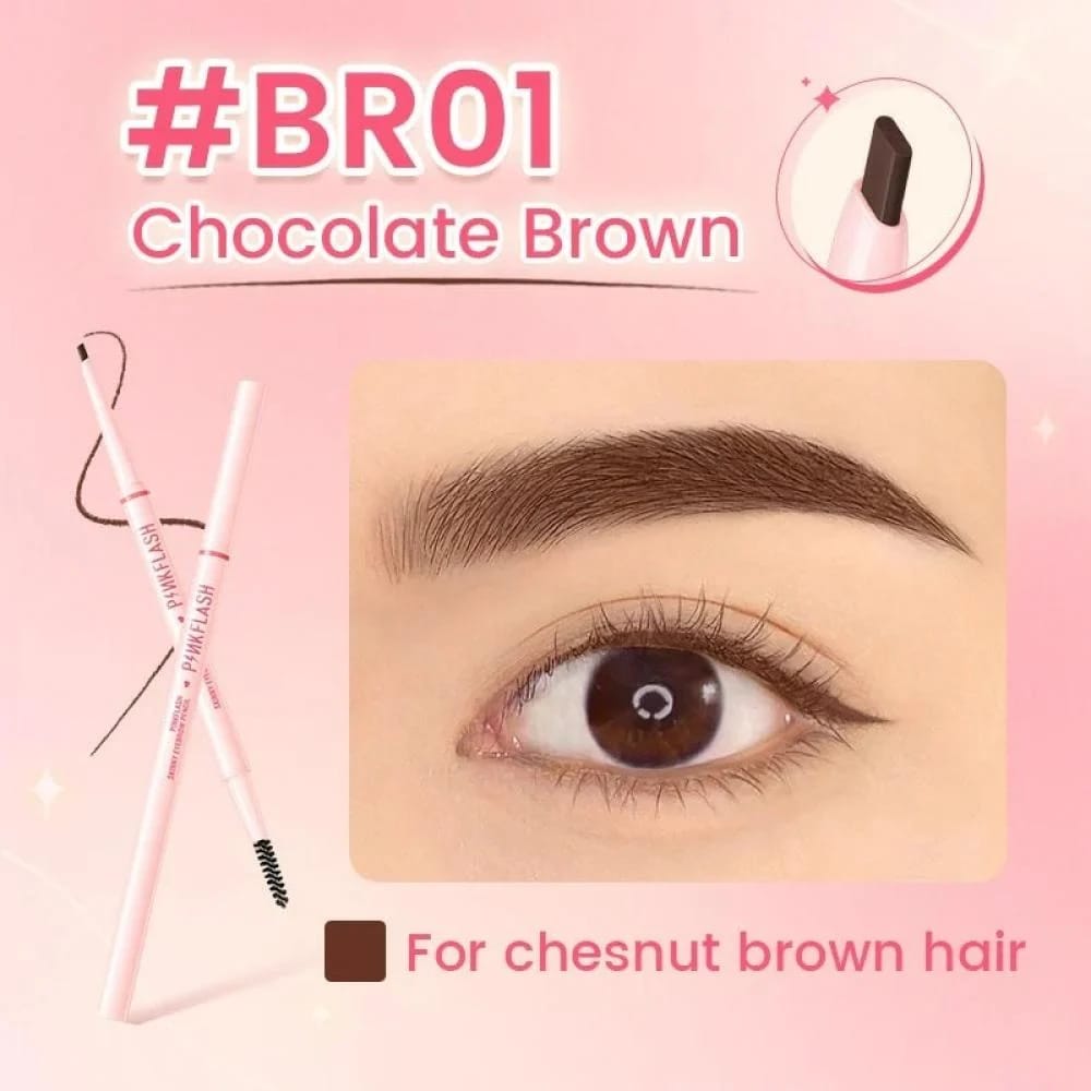 Pink Flash Eyebrow Pencil BR01 Chocolate Brown