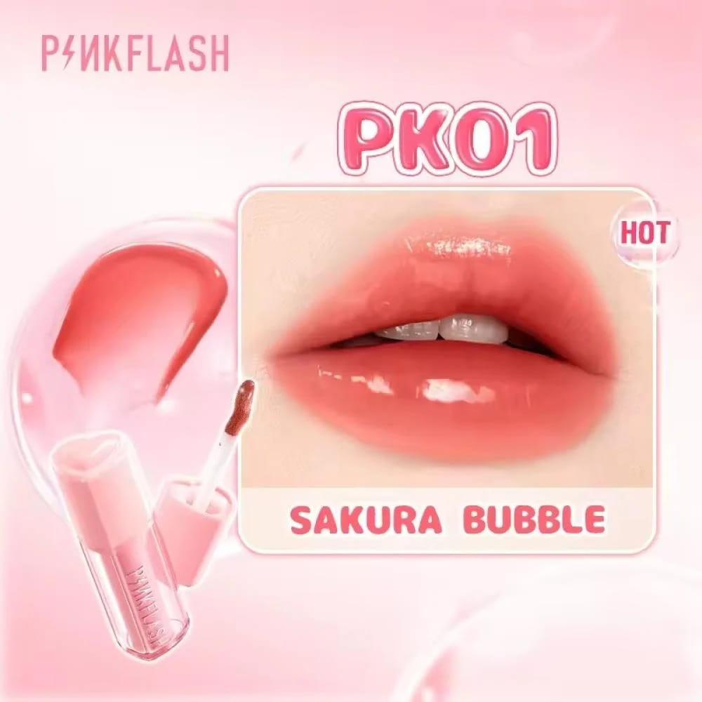 Pink Flash Lip Gloss PK01 Sakura Bubble