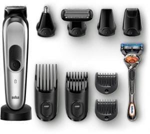 Braun BT5265 Beard Trimmer For Men, Mini Foil Shaver with Gillette ProGlide Razor, Black & Silver Metal