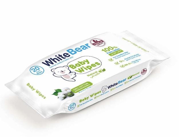 White Bear Baby Wipes Natural 20 Pcs