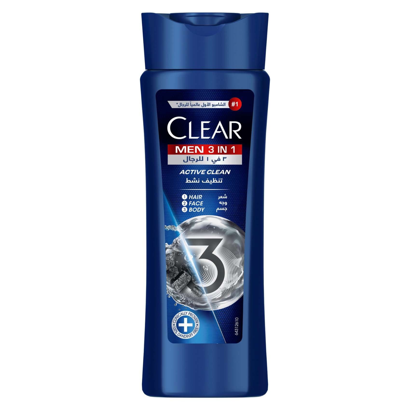 Clear Men Sh 3In1 Act Clean 12X600Ml
