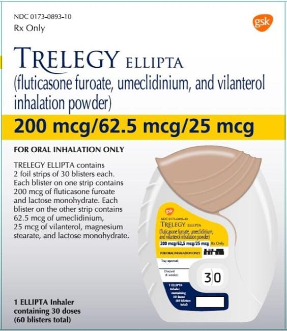 Trelegy Ellipta 200/62.5/25 Mcg