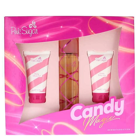 Aquolina Pink Sugar Candy Magic For Women Set Eau De Toilette 100ml‚Creamy Body Lotion 50Ml‚Glossy Shower Gel 50Ml