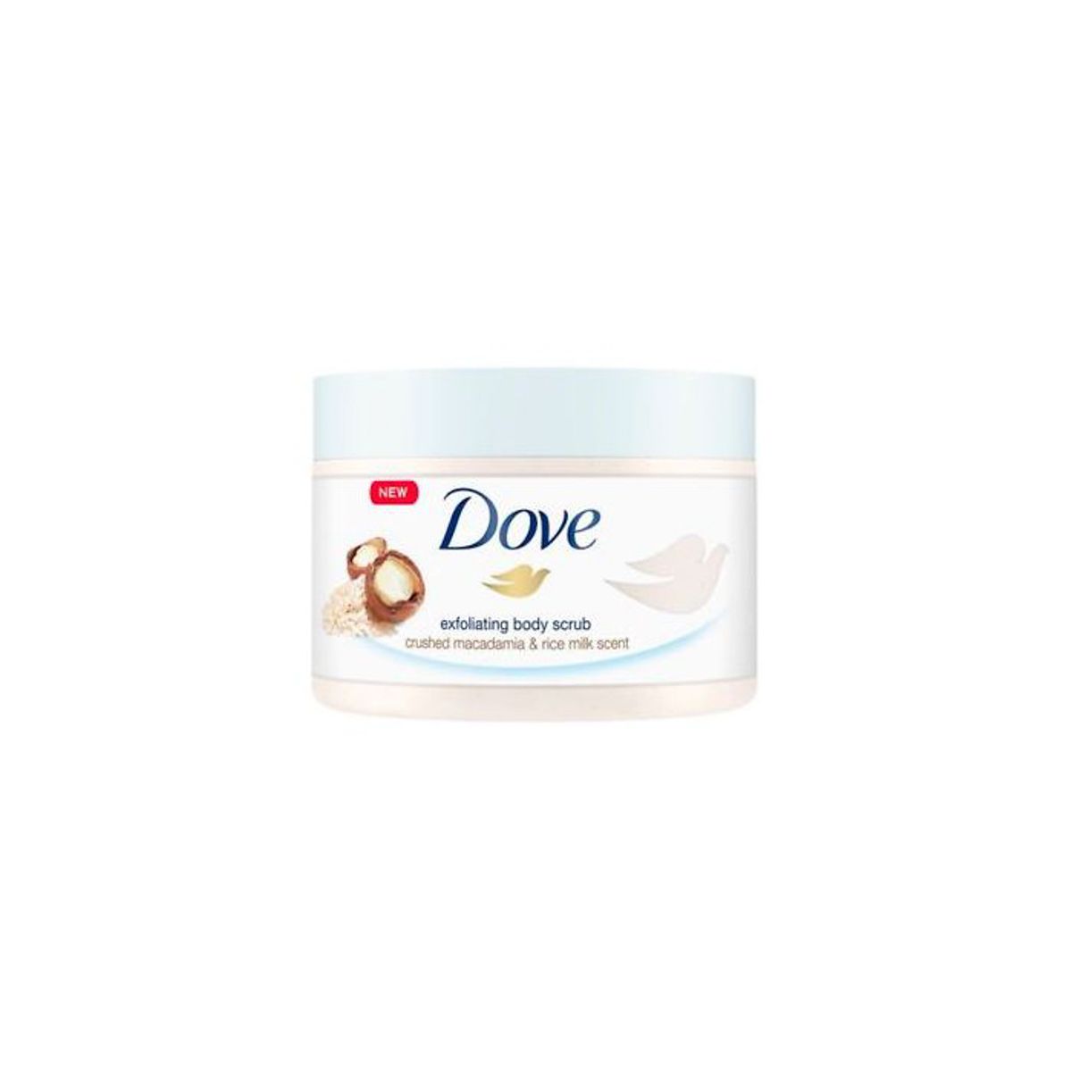 Dove Body Scrub Macad & Rice Milk 225Ml