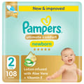 Pampers Rash Protection,New Born Size 2 (3-8Kg) 108Pc