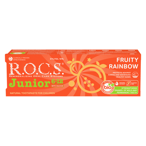 R.O.C.S Toothpaste Junior Fruity Rainbow For Children 6-12 Years