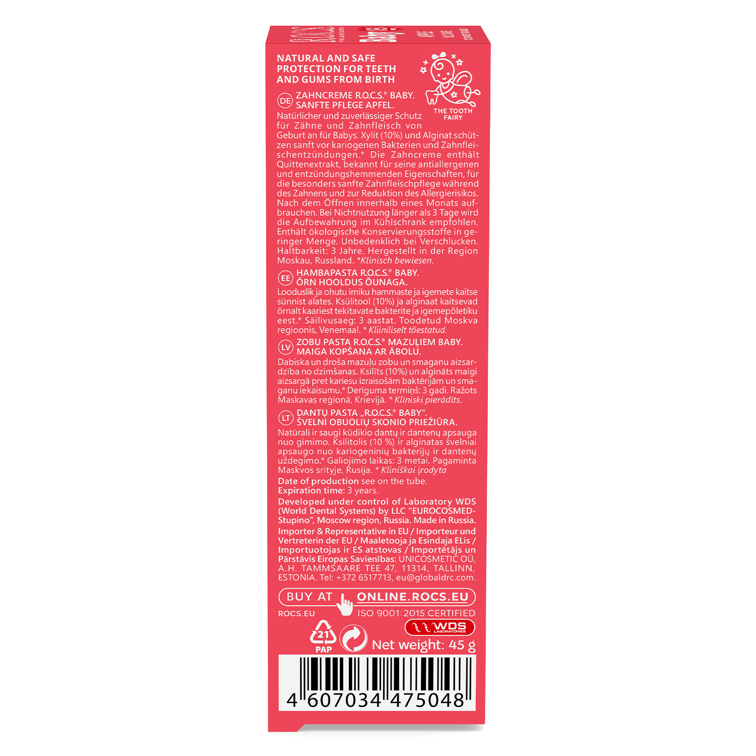 ‏R.O.C.S Toothpaste Baby Mild Care Apple 0-3 years