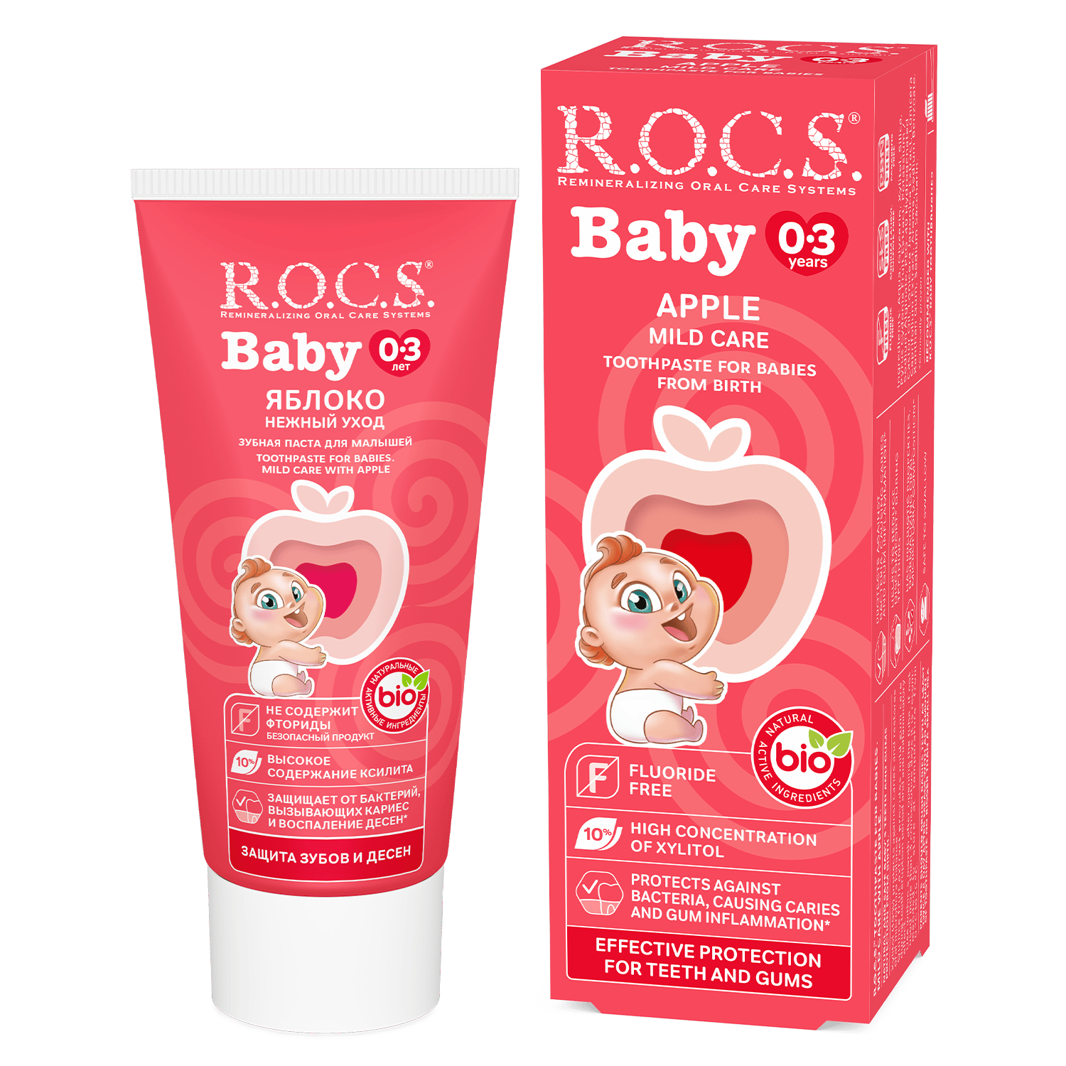 ‏R.O.C.S Toothpaste Baby Mild Care Apple 0-3 years