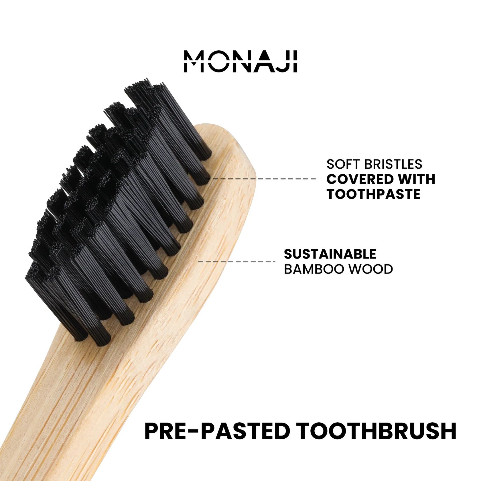 موناجي فرشاة اسنان جاهزة مضافة بمعجون