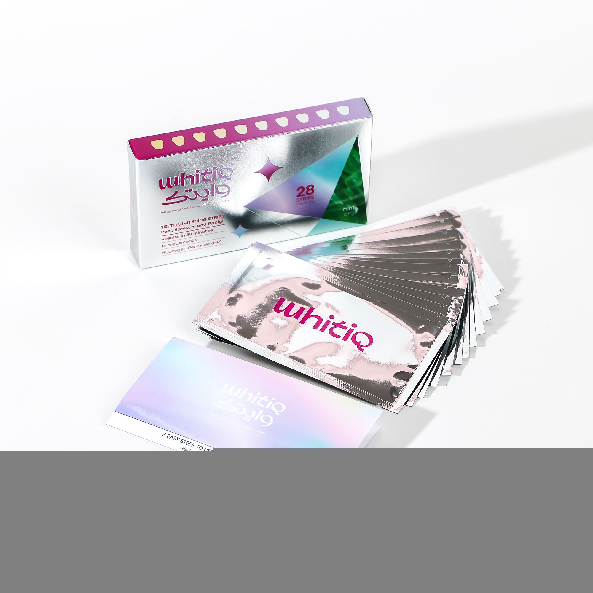 WHITIQ 6%hp dry teeth+B2:B38 whitening strips - Mint
