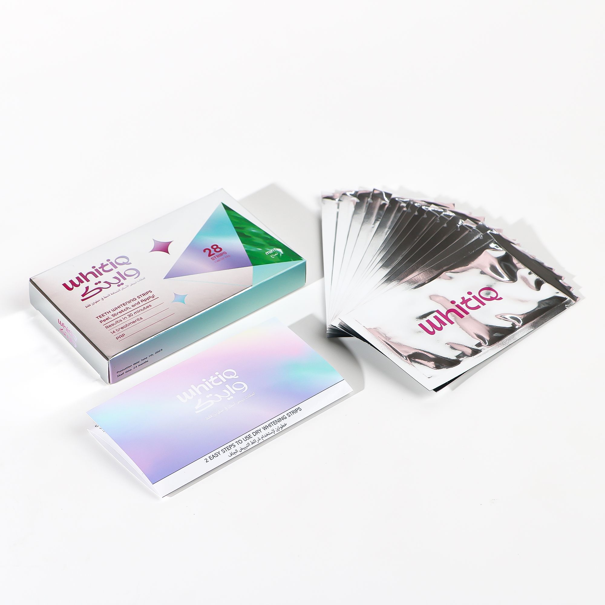 WHITIQ PAP dry teeth whitening strips - Mint