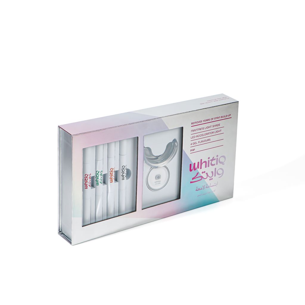 WHITIQ Wireless teeth whitening light kit  18%HP - 3*2ml - (Mint, Clove, Strawberries)