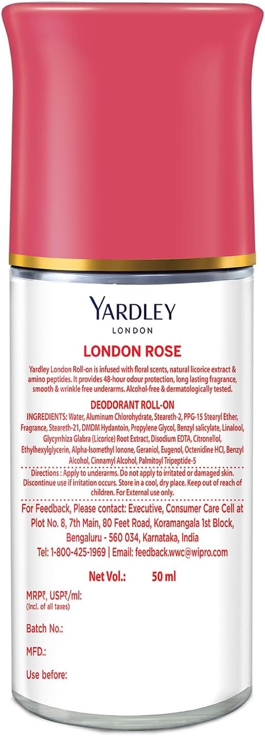 YARDLEY  ROLL ON   LONDON ROSE  50 ml
