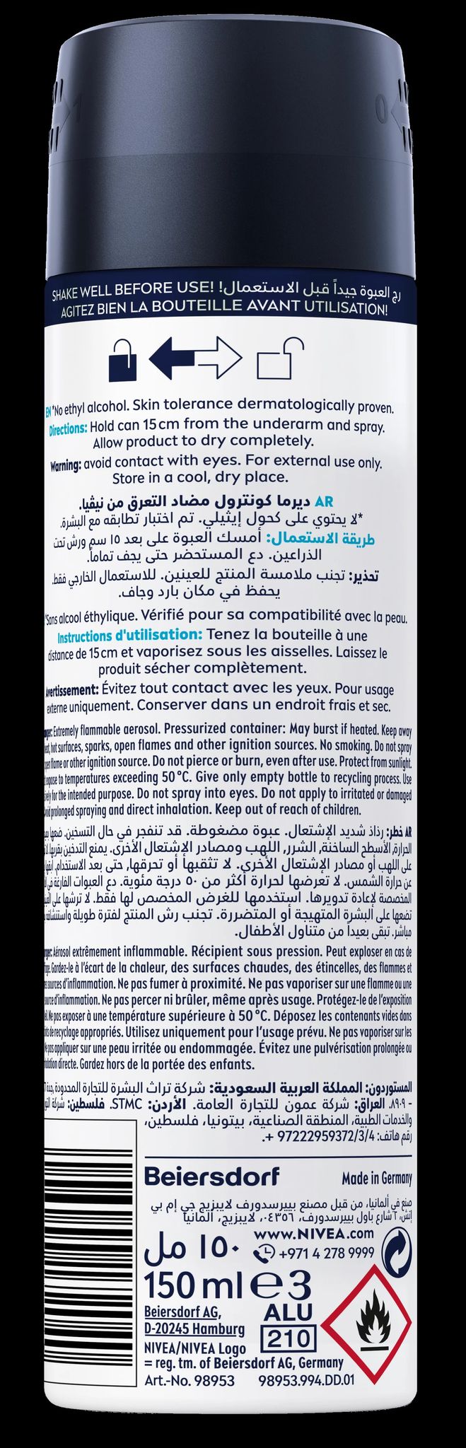 Nivea Deo Spray Derma Control Cool Defend 150 ml