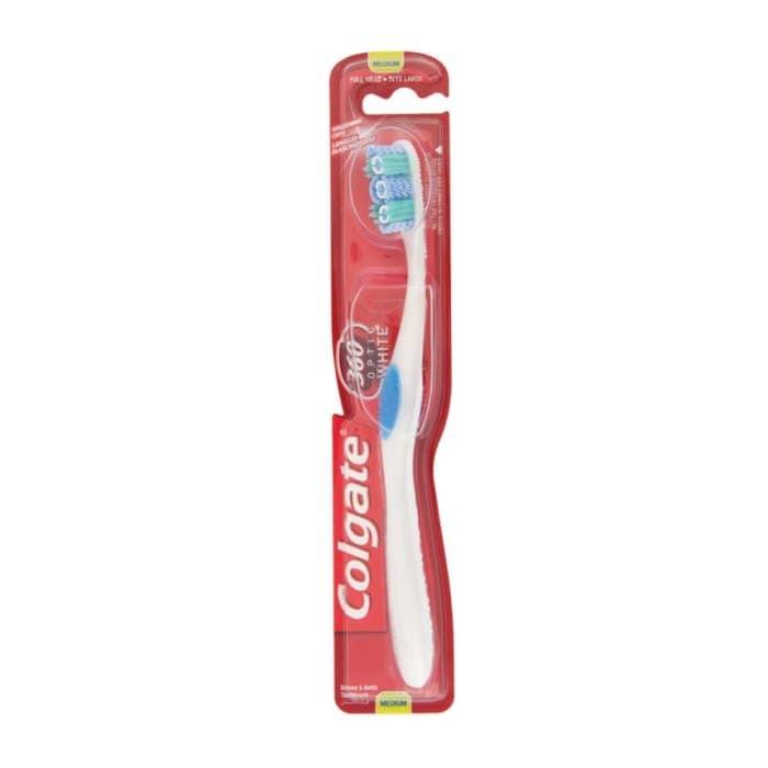 360 Optic White Toothbrush Medium, Multi Color