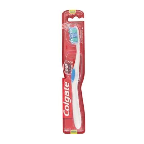 360 Optic White Toothbrush Medium, Multi Color