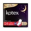 Kotex Maxi Protect Thick Pads, Overnight Protection Sanitary Pads with Wings, 24 Sanitary Pads