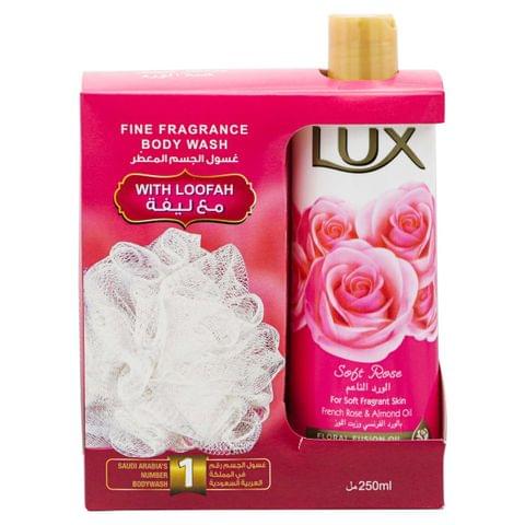 Soft Rose Body Wash With Loofah 250Ml
