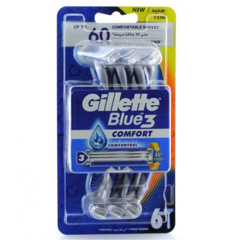 Blue 3 Razor Pack Of 6